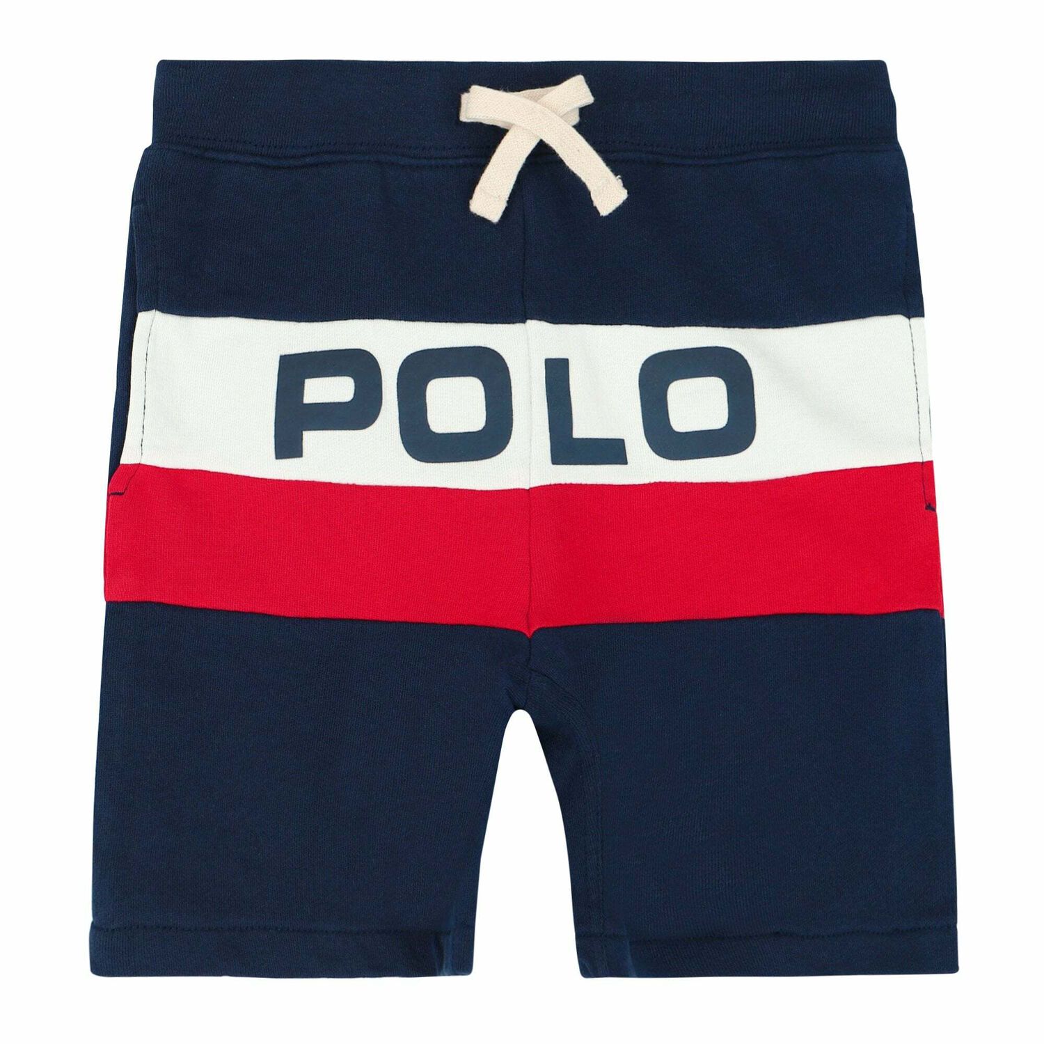 Boys Navy, White & Red Logo Shorts, 1, hi-res