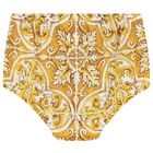 طقم بنات فستان ماجوليكا باللون الأبيض والأصفر, 1, hi-res