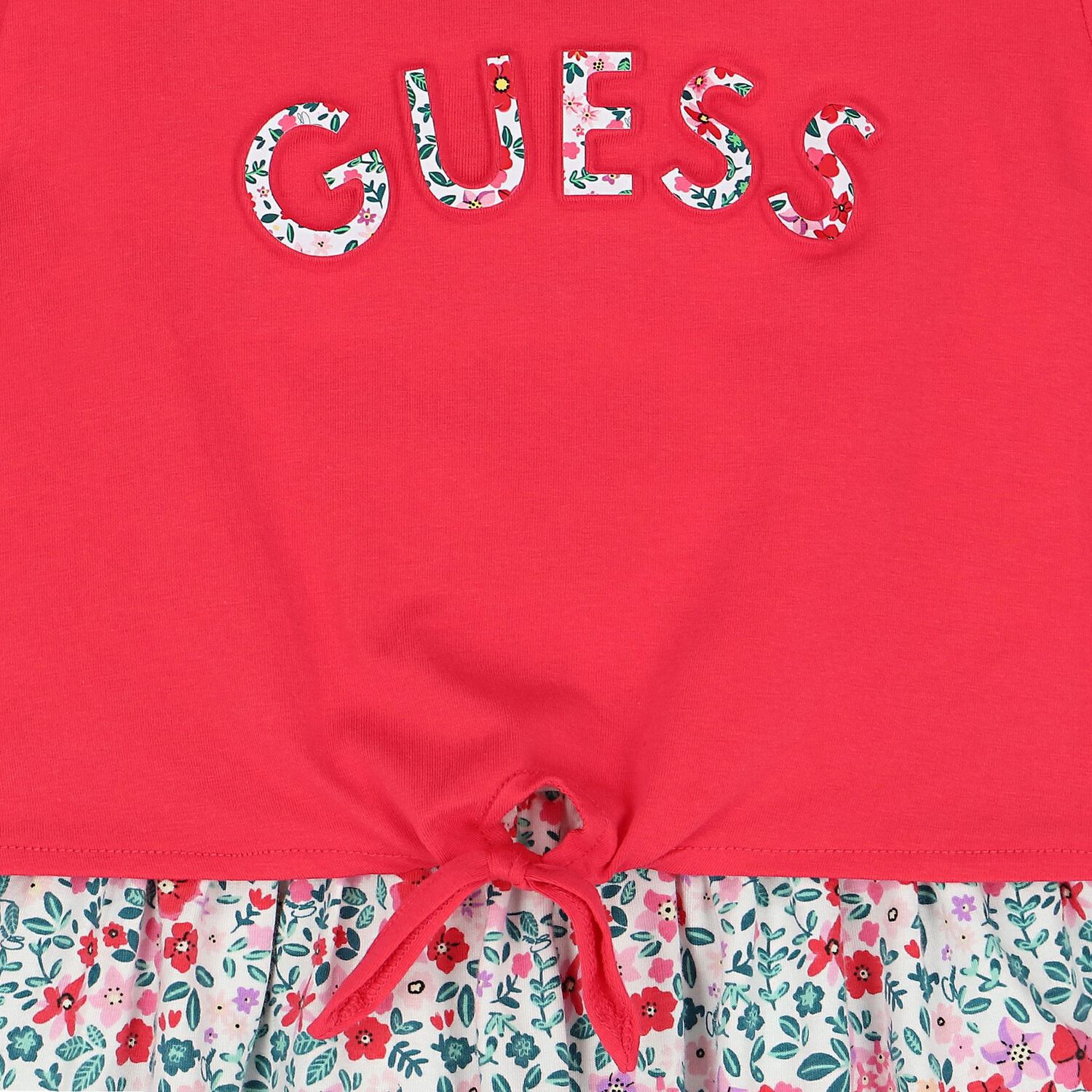 Girls Pink & White Logo Floral Dress, 1, hi-res image number null