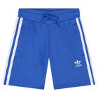 White & Blue Logo Shorts Set, 1, hi-res