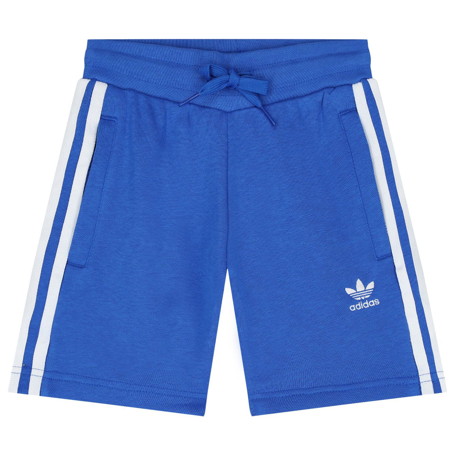 White & Blue Logo Shorts Set, 1, hi-res