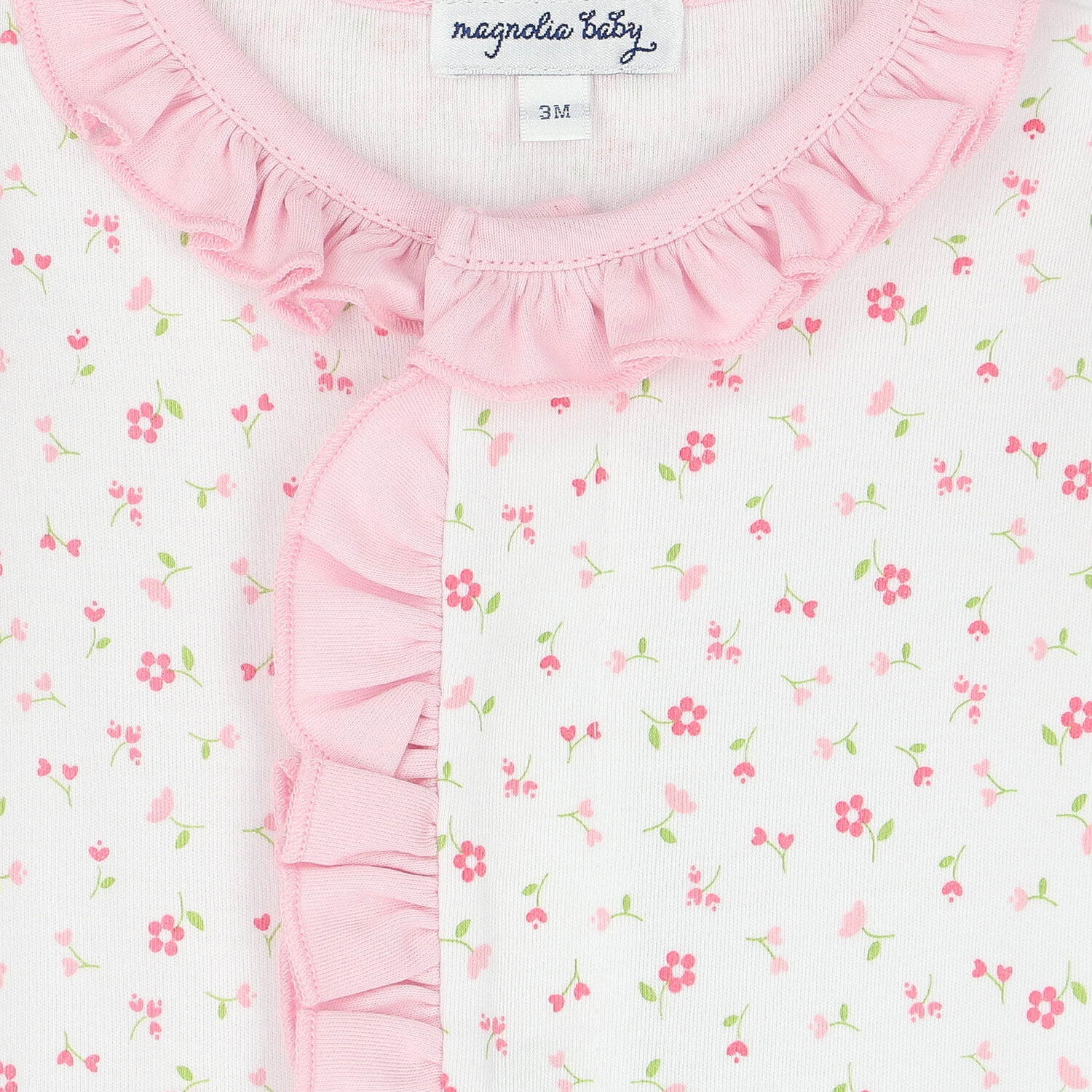 Baby Girls White & Pink Floral Babygrow, 1, hi-res