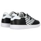 Black Logo Trainers, 1, hi-res