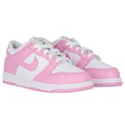 Girls White & Pink Logo Dunk Low Trainers, 1, hi-res