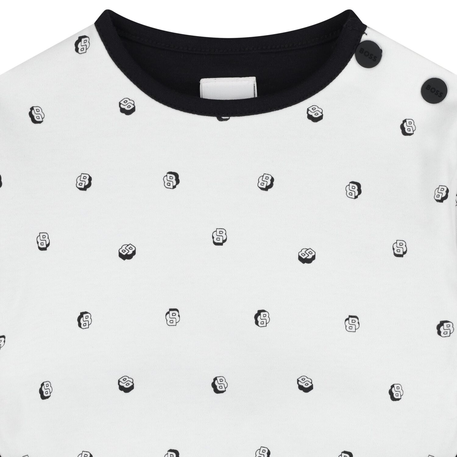 Baby Boys Black & White Logo Reversible Trousers Set, 1, hi-res