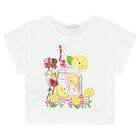 طقم شورت باللون العاجى والزهرى للبنات, 1, hi-res