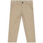 Younger Boys Beige Chino Trousers, 2, hi-res