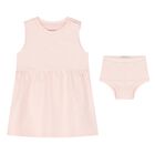 فستان بنات جيرسي باللون الوردي  , 1, hi-res