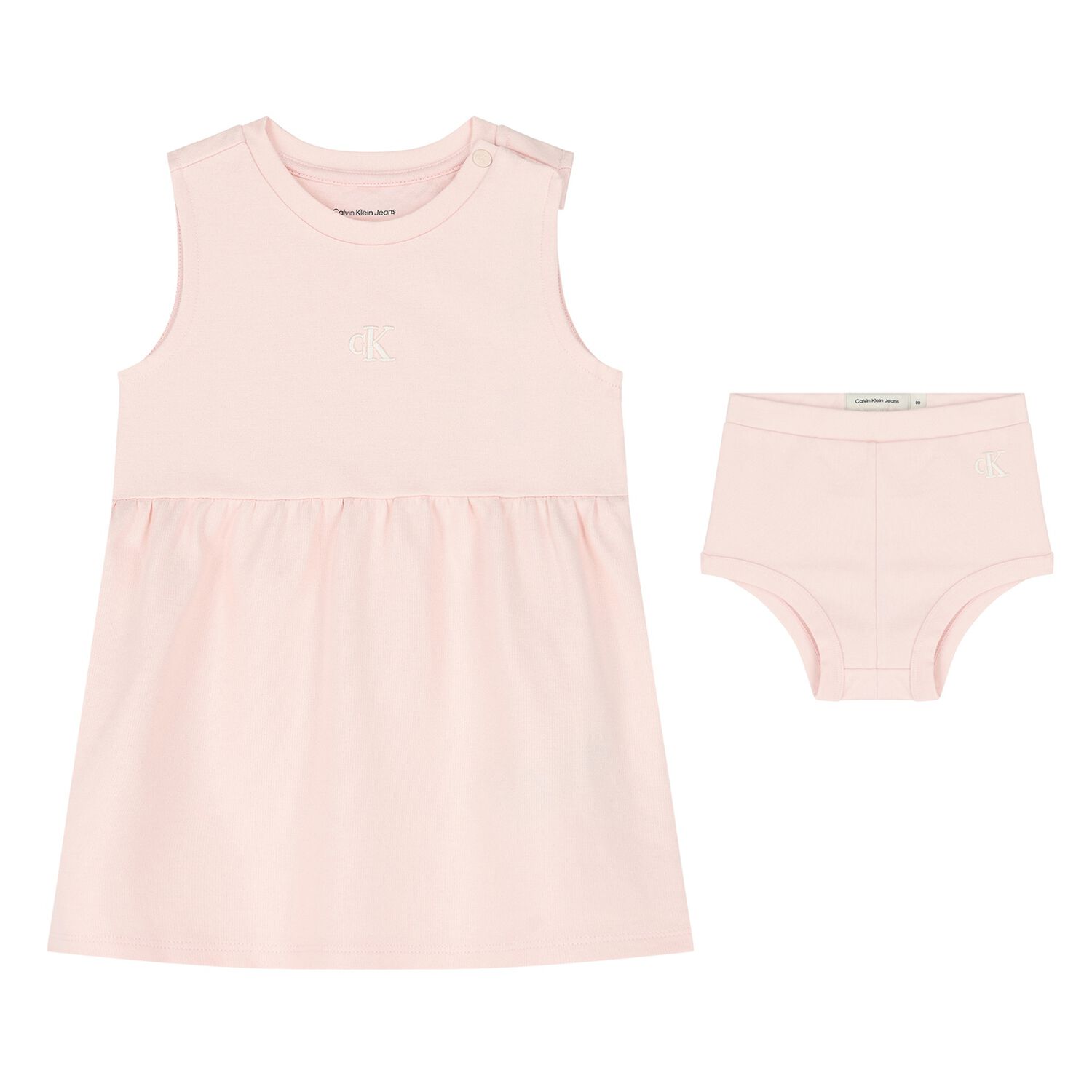 فستان بنات جيرسي باللون الوردي  , 1, hi-res