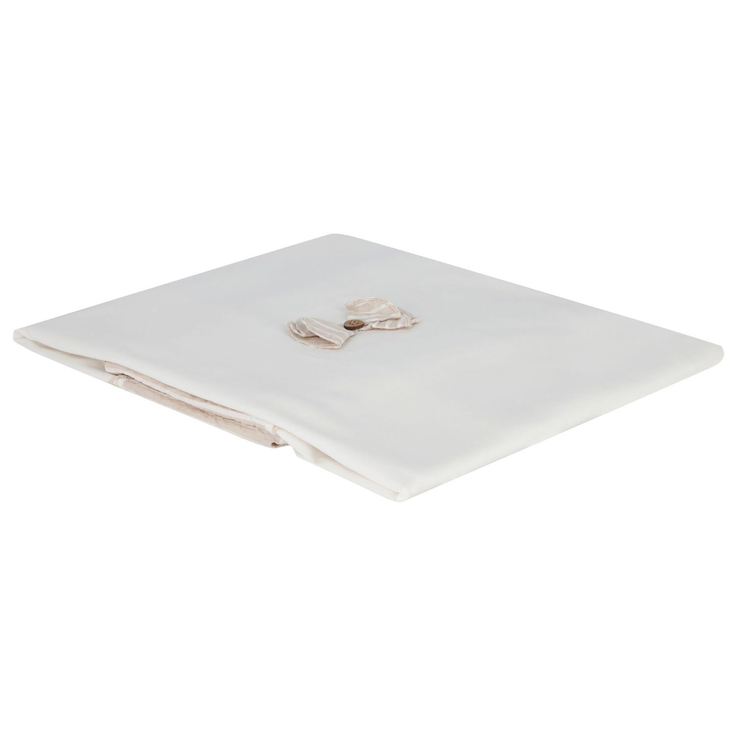 بطانية بنات بفيونكة بالشعار باللون الأبيض والبيج, 1, hi-res