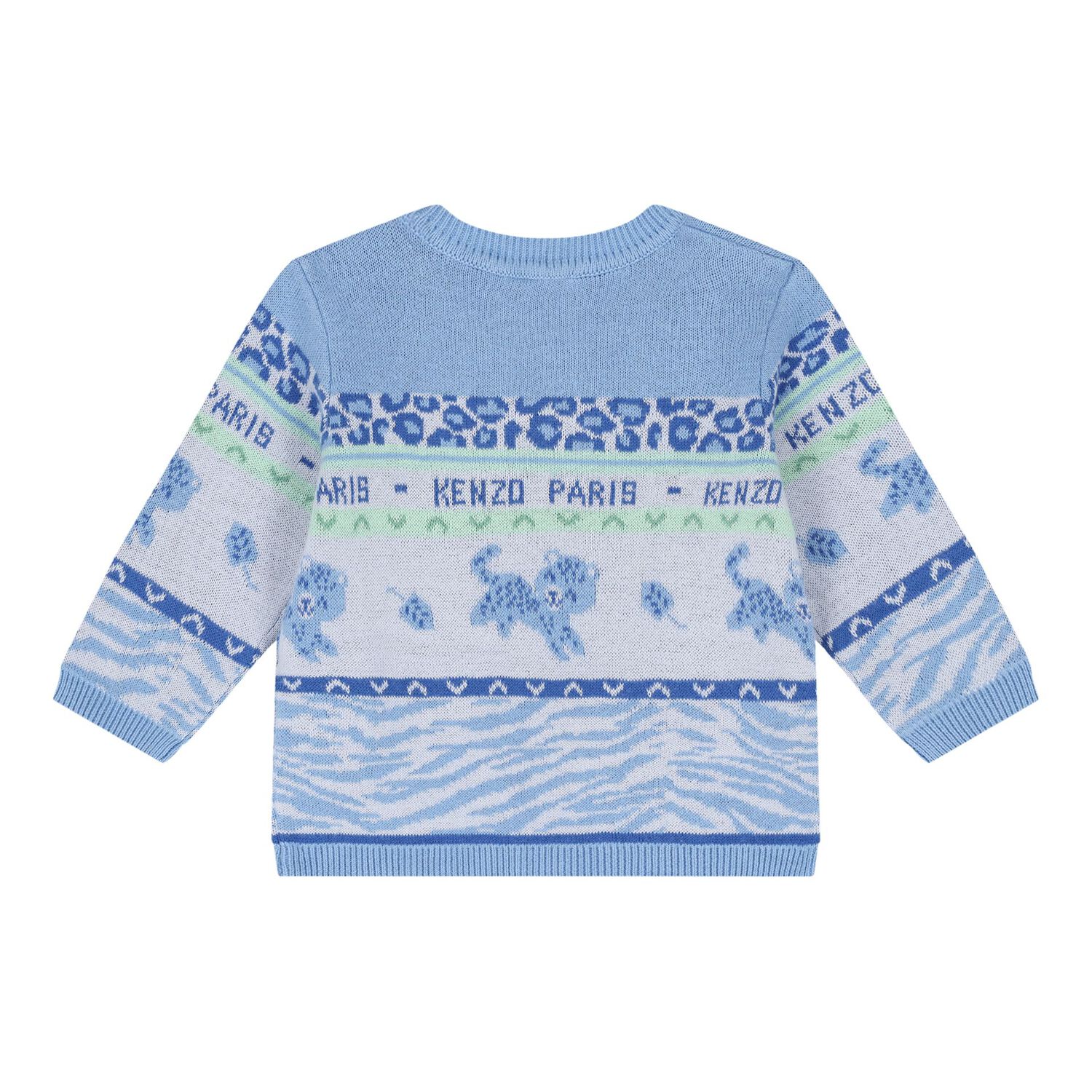 طقم بنطلون اولاد بالشعار باللون الأزرق , 1, hi-res