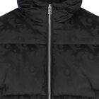 Girls Black Logo Puffer Jacket, 1, hi-res