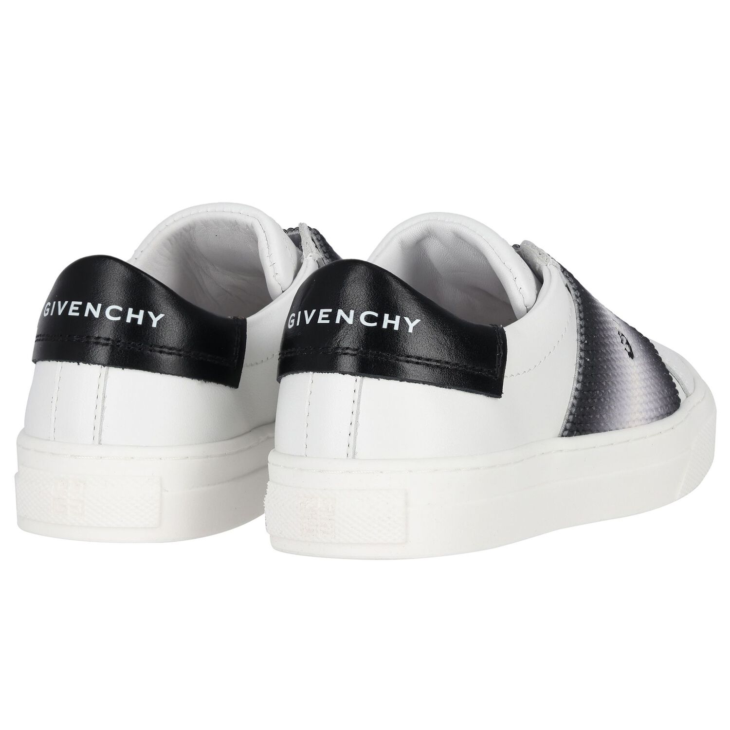 White & Black Logo Trainers, 1, hi-res