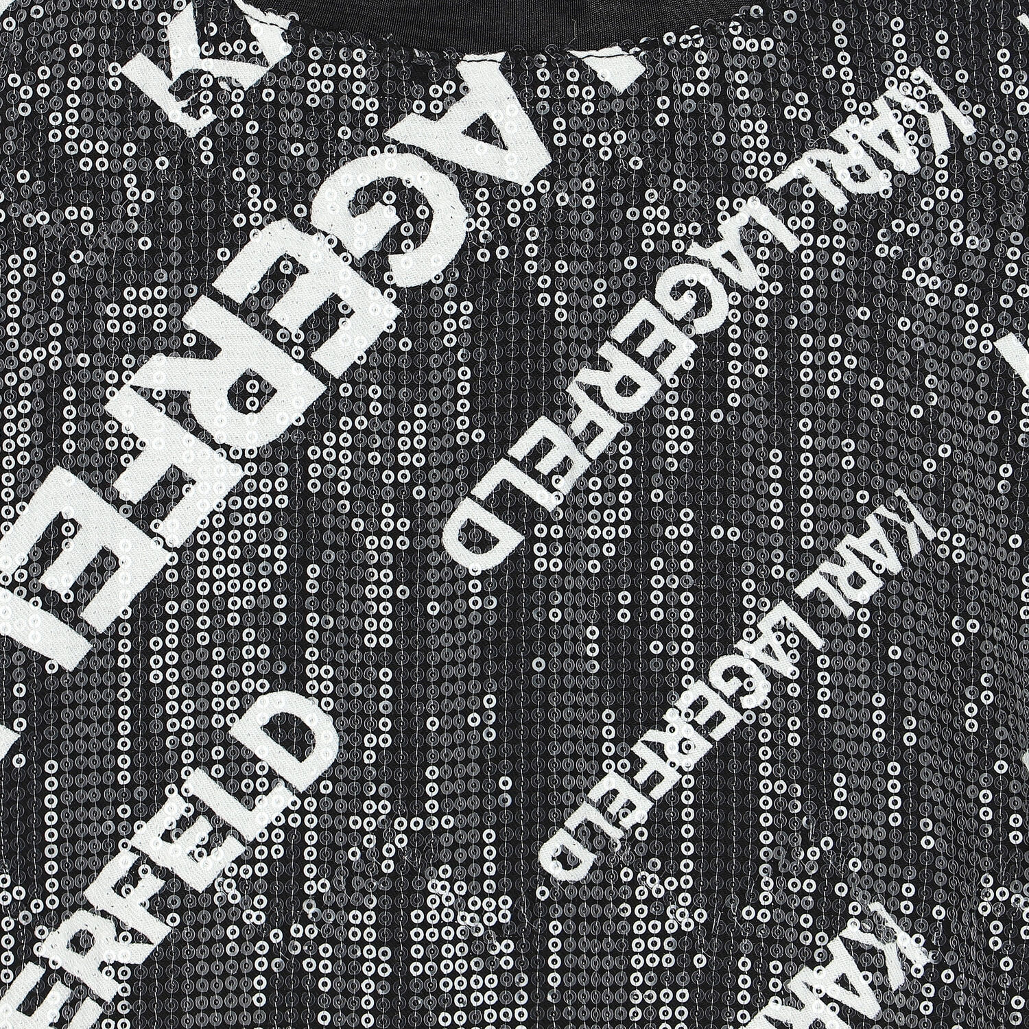 Girls Black & White Sequin Logo Dress, 1, hi-res