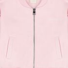 Girls Pink Embroidered Logo Zip Up Top, 1, hi-res