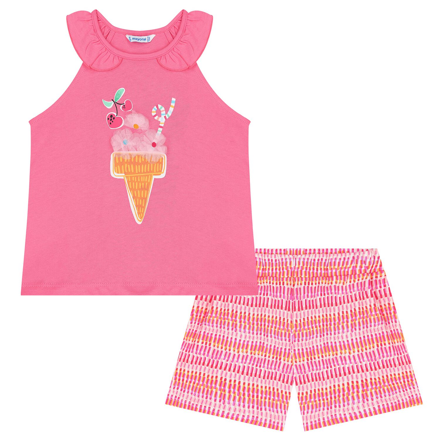 Girls Pink Shorts Set, 2, hi-res image number null