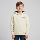 Ivory Logo Hooded Zip Up Top, 1, hi-res