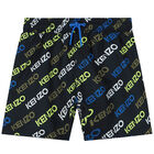 شورت سباحة بالشعار باللون الأسود للأولاد, 1, hi-res