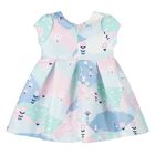 فستان ساتان باللون  الأزرق والوردي للبنات  , 1, hi-res