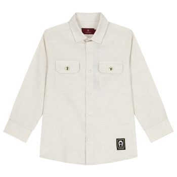 Boys Beige Logo Shirt