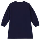 Girls Navy Elephant Logo Dress, 1, hi-res
