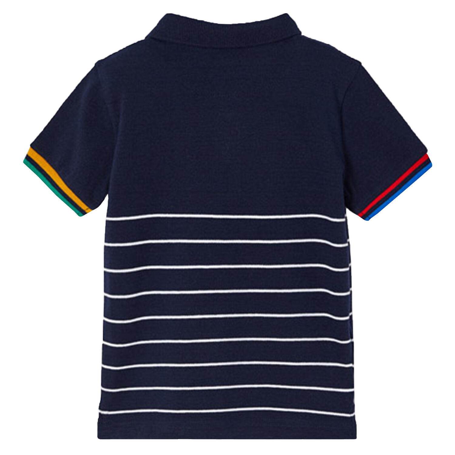 Boys Navy Striped Polo Shirt, 1, hi-res image number null