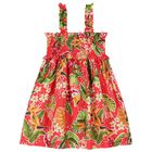 Girls Red Palm Tree Dress Set, 2, hi-res