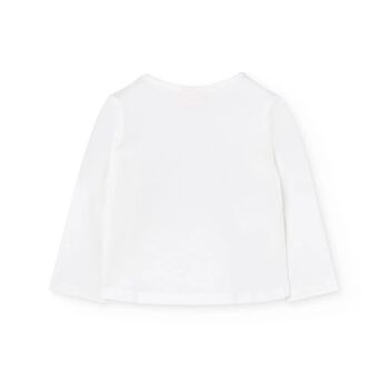 Girls White Building Long Sleeve Top