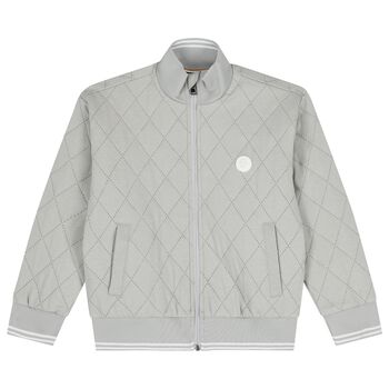 Boys Grey Logo Zip Up Top