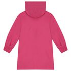 Girls Pink Logo Hooded Dress, 1, hi-res