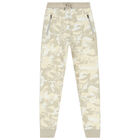 Boys Beige Camouflaged Logo Joggers, 1, hi-res