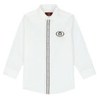 Boys White Logo Shirt, 1, hi-res
