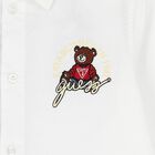 Boys White Teddy Bear Logo Shirt, 1, hi-res