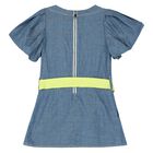 Girls Blue Denim Logo Dress, 1, hi-res