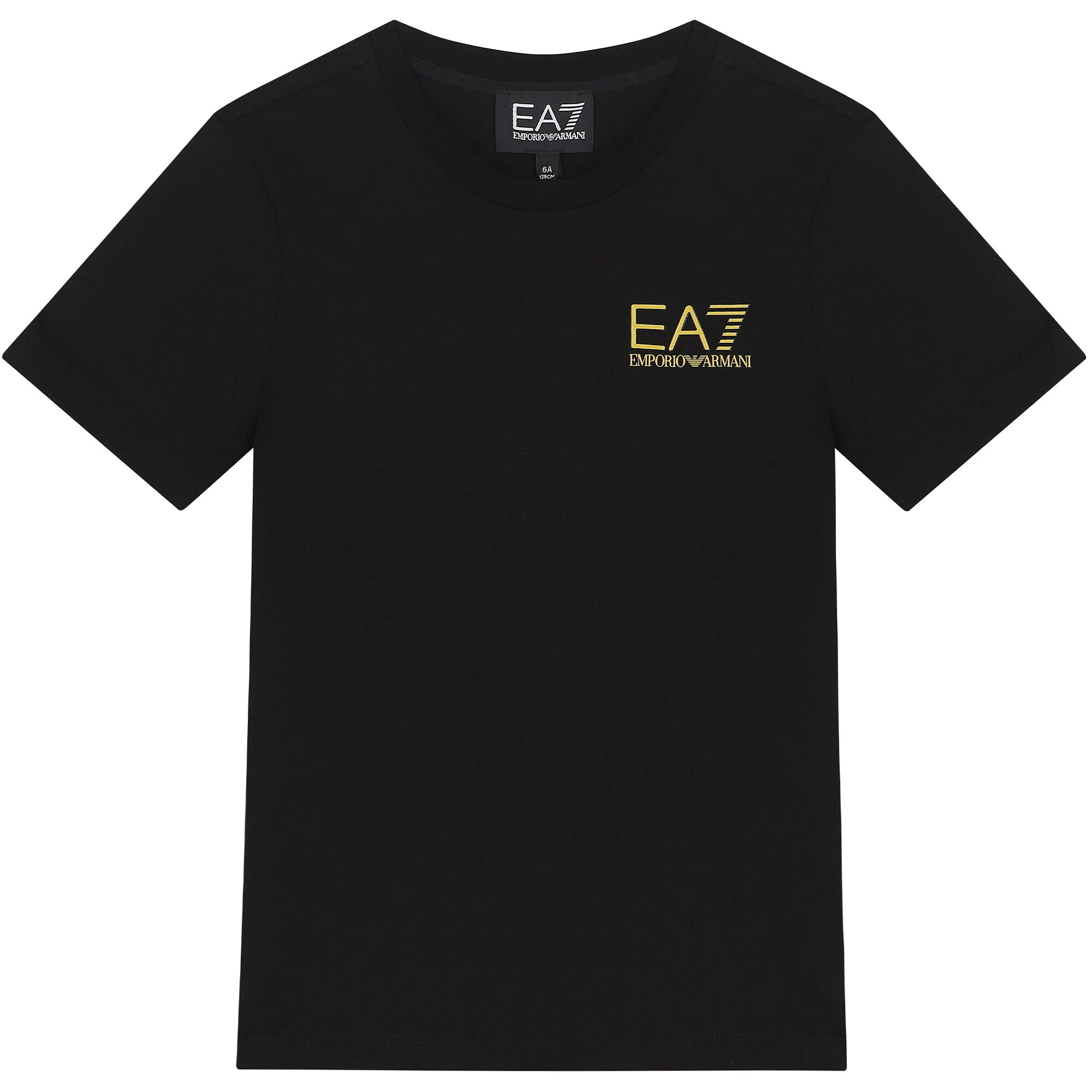 EA7 Emporio Armani Boys Black Logo T Shirt Junior Couture QA