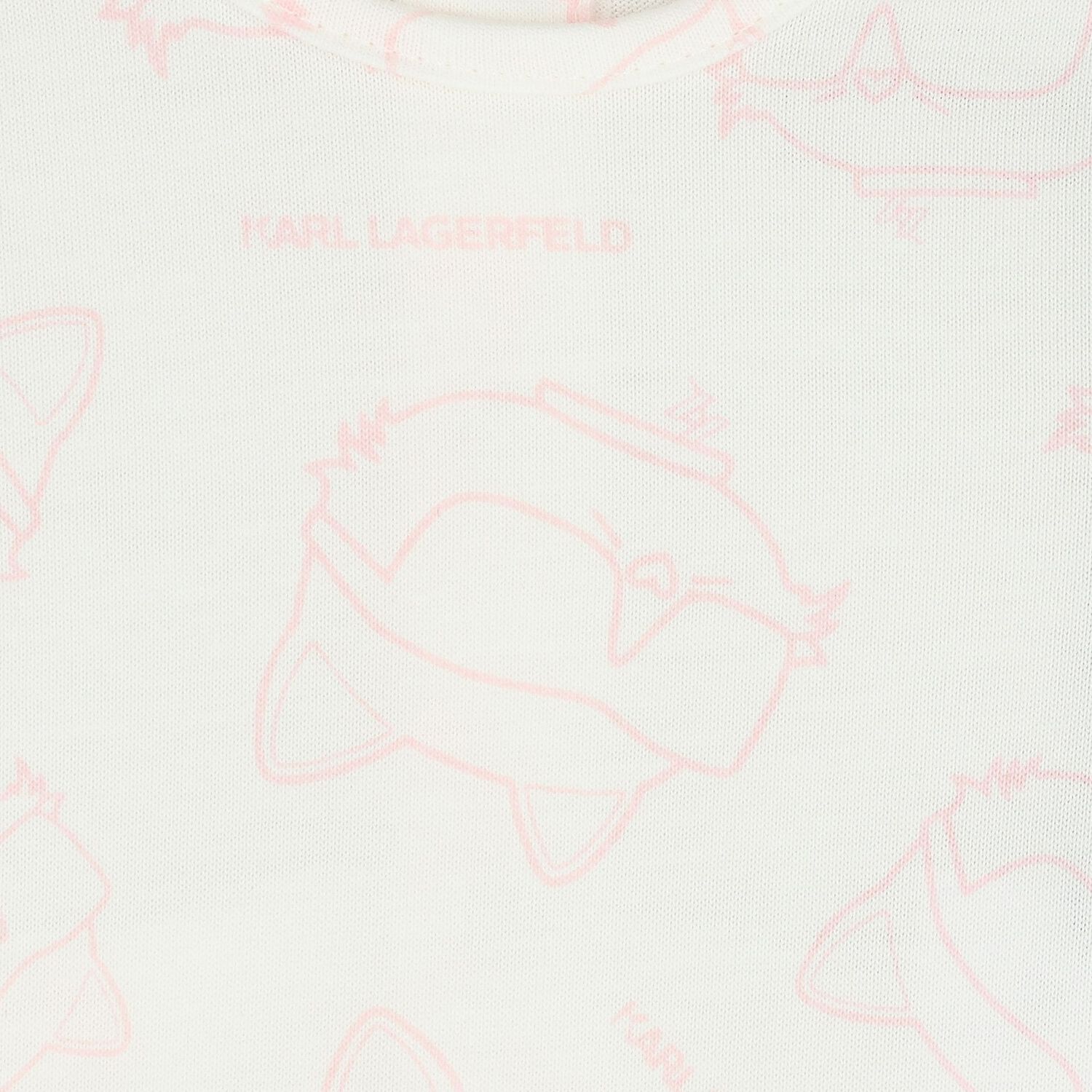 Baby Girls Pink & White Choupette Babygrow Gift Set, 1, hi-res