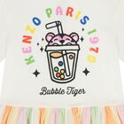 Girls Ivory Bubble Tiger Dress, 1, hi-res