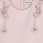 فستان بناتي باللون وردي من الساتان مزين بالزهور, 1, hi-res