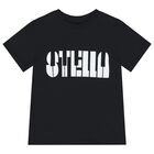 Boys Black Logo T-Shirt, 1, hi-res