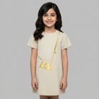 Girls Beige Bag Logo Dress, 2, hi-res