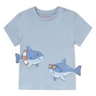 تيشيرت اولاد بطبعه القرش باللون الازرق, 1, hi-res