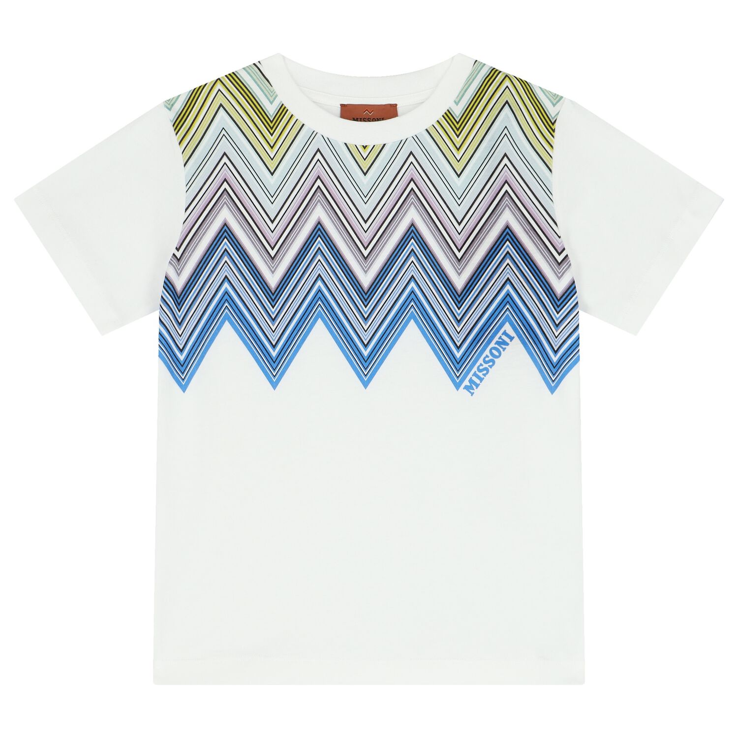 Boys White Zigzag T-Shirt, 1, hi-res