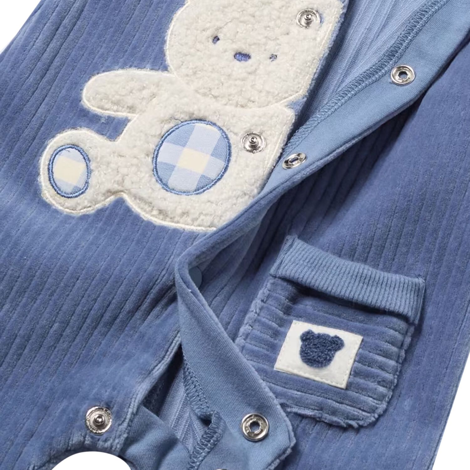 Baby Boys Blue Teddy Bear Babygrow, 1, hi-res image number null