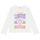 Girls White Embellished Long Sleeve Top, 1, hi-res