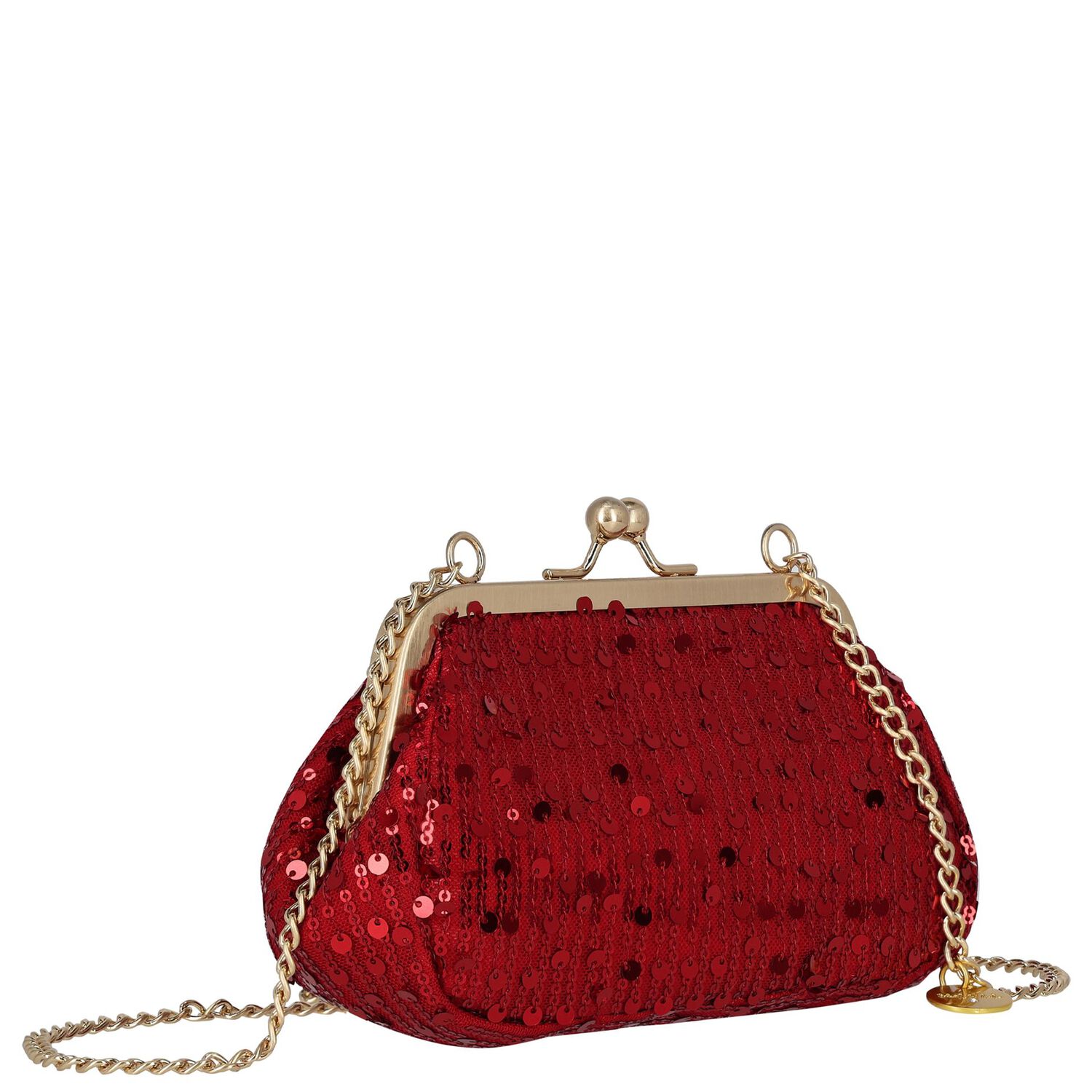 Girls Red Sequins Handbag, 2, hi-res