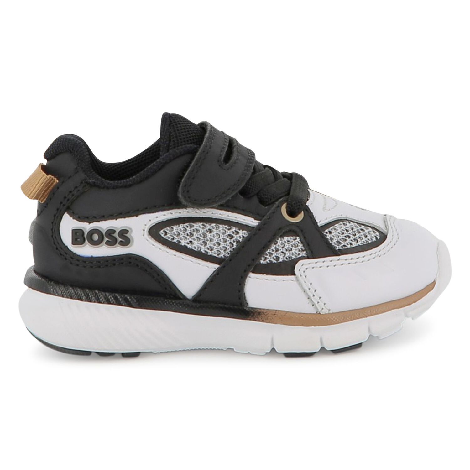 Boys Black & White Logo Trainers, 1, hi-res image number null