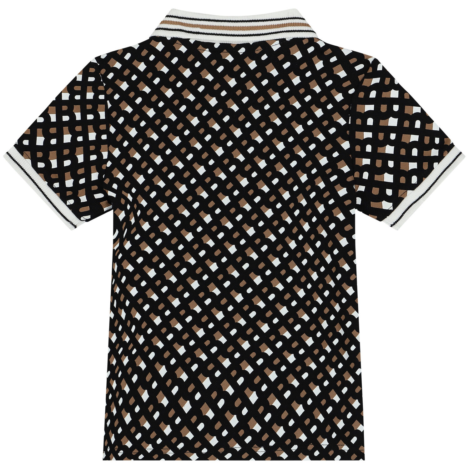 تيشيرت بولو أولاد بالشعار باللون الاسود, 2, hi-res