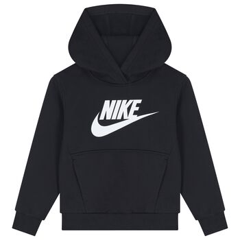 Nike Kids بلوزة بغطاء رأس وشعار باللون الأسود, 1 بلوزة بغطاء رأس وشعار باللون الأسود