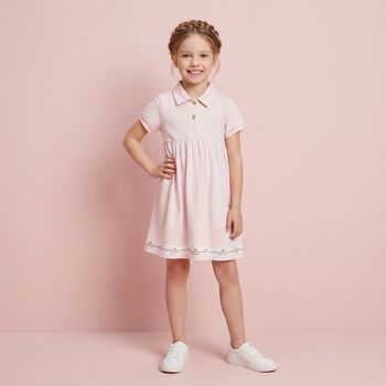 Younger Girls Pink Logo Dress