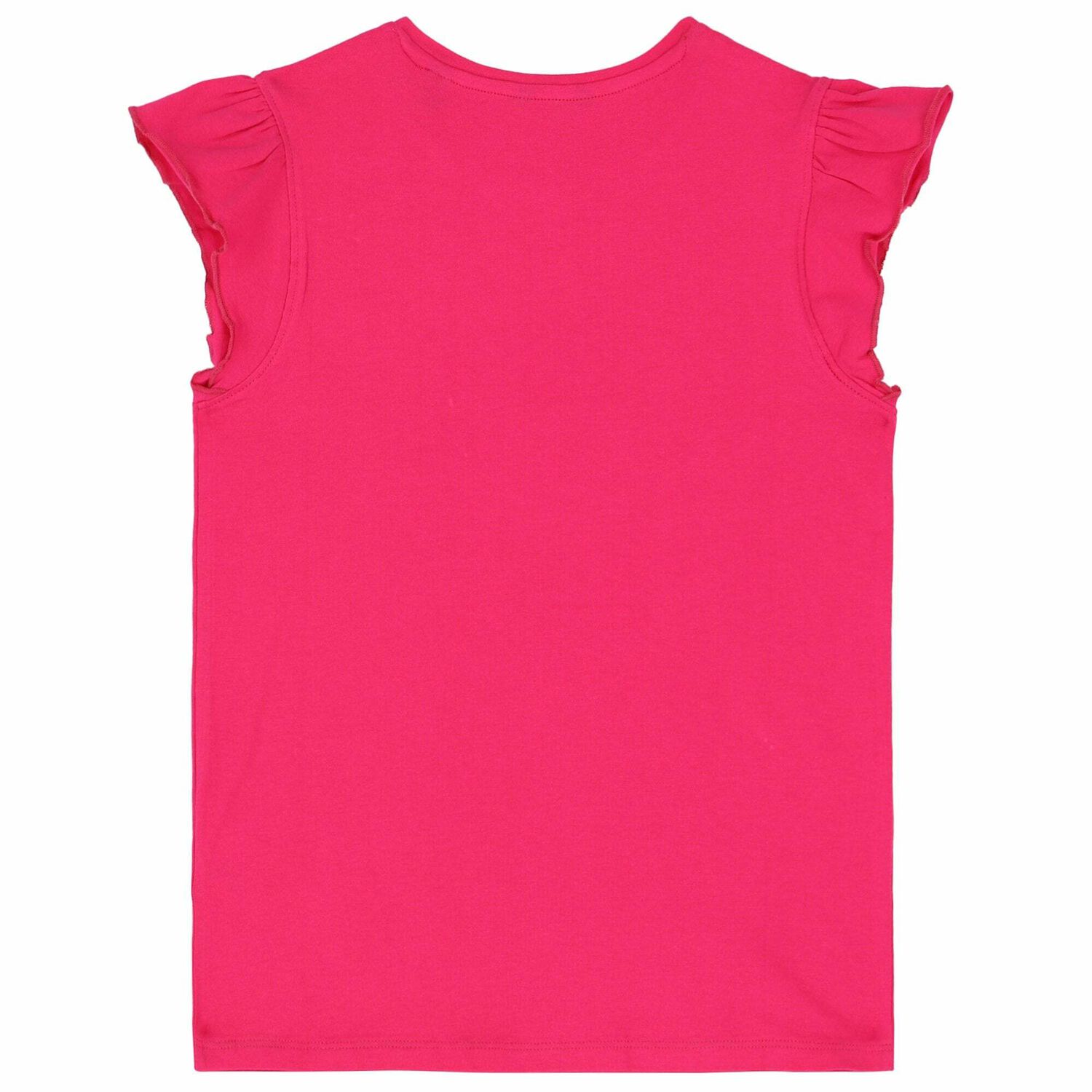 تيشيرت بناتي بالشعار باللون الزهري الماسي, 1, hi-res